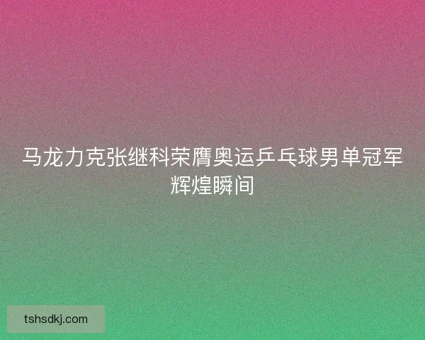 马龙力克张继科荣膺奥运乒乓球男单冠军辉煌瞬间