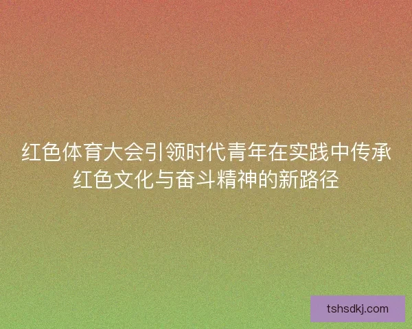 红色体育大会引领时代青年在实践中传承红色文化与奋斗精神的新路径